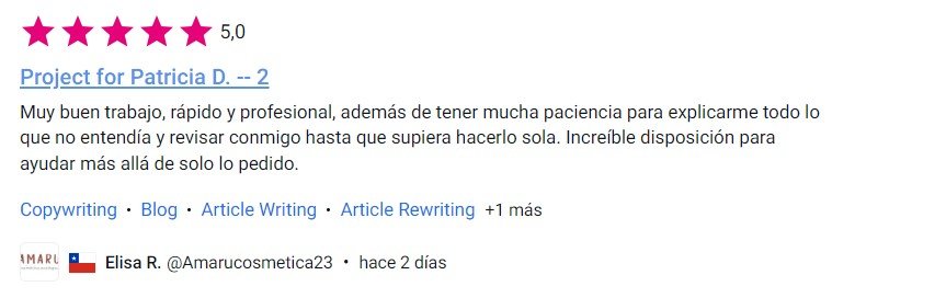 Testimonio consultoría SEO